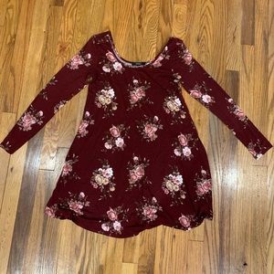 Forever 21 small burgundy floral dress